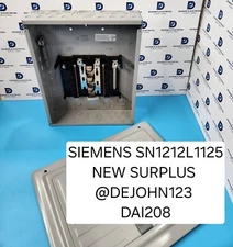 SIEMENS SN1212L1125 MAIN LUG, 12 SPACES, 1-PHASE, 120/240V 125A, NEW SURPLUS