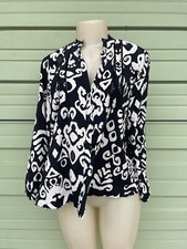 NEW ZARA BLACK V NECK LACE SHIRT LONG SLEEVE BUTTON SIZE M 2658 READ 