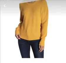 Elodie Women’s  Mustard Yellow Knit sweater Long Sleeve Size XL Crew Neck