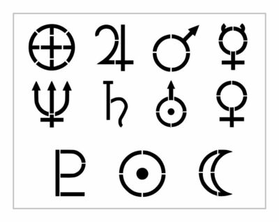 Planet Runes Stencil Planetary Glyphs Designs 8.5