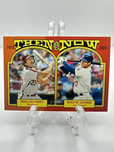2024 Topps Heritage Shohei Ohtani Mike Schmidt TAN-2 Then and Now SP Insert
