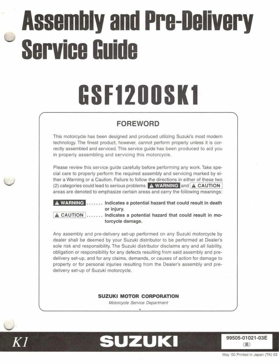 Bandit 1200 GSF1200 Motorcycle Repair Manuals & Literature for