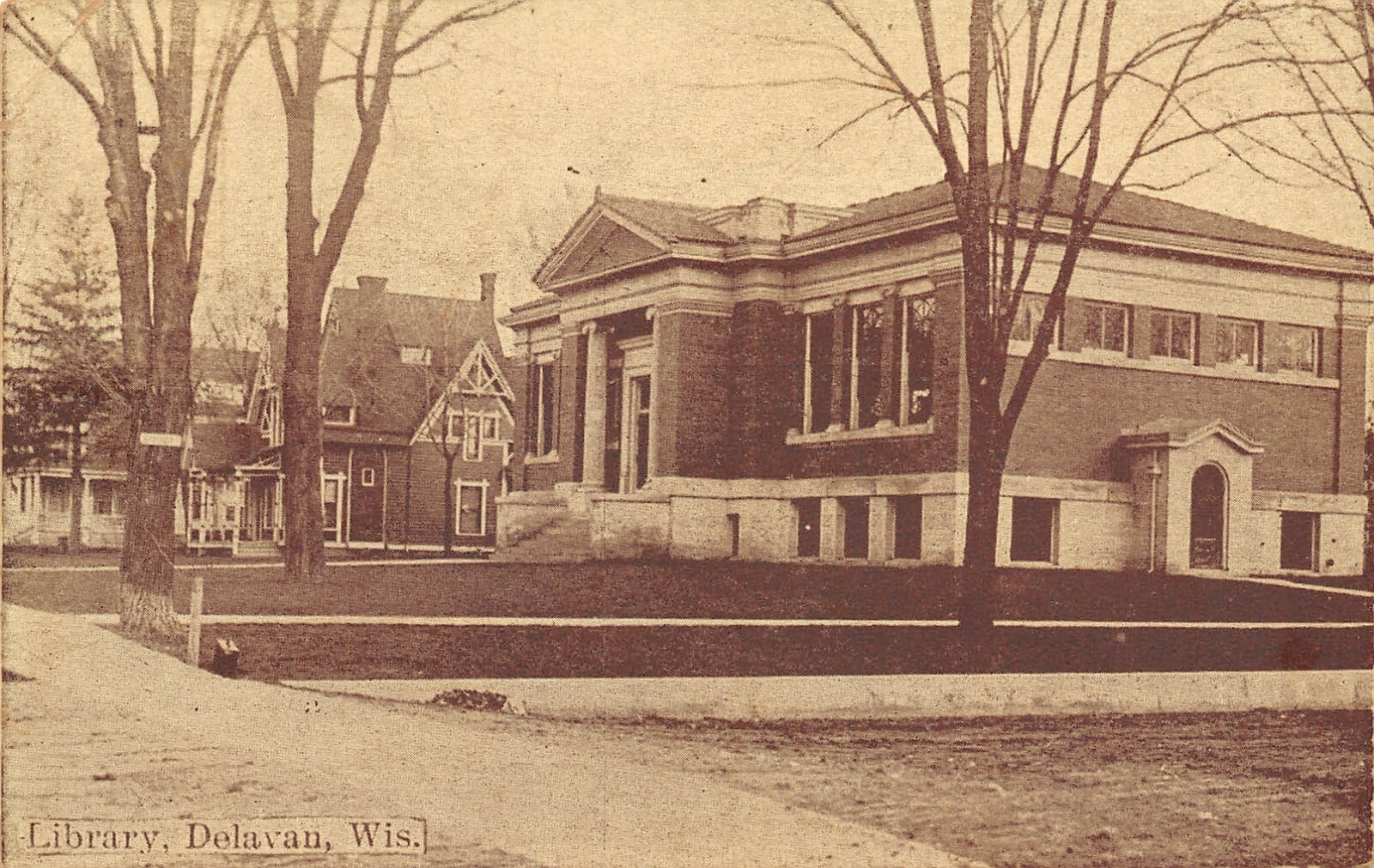 Delavan WisconsinPublic LibraryHomes Down Street"Miss Crank" 1914
