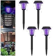 4x Solar Powered Zapper Lamp Light Outdoor Mosquito Fly Bug Insect Killer Trap