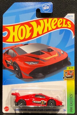 2024 HOT WHEELS LAMBORGHINI HURACAN LP TROFEO, #8/10 HW EXOTICS, RED, #239/250