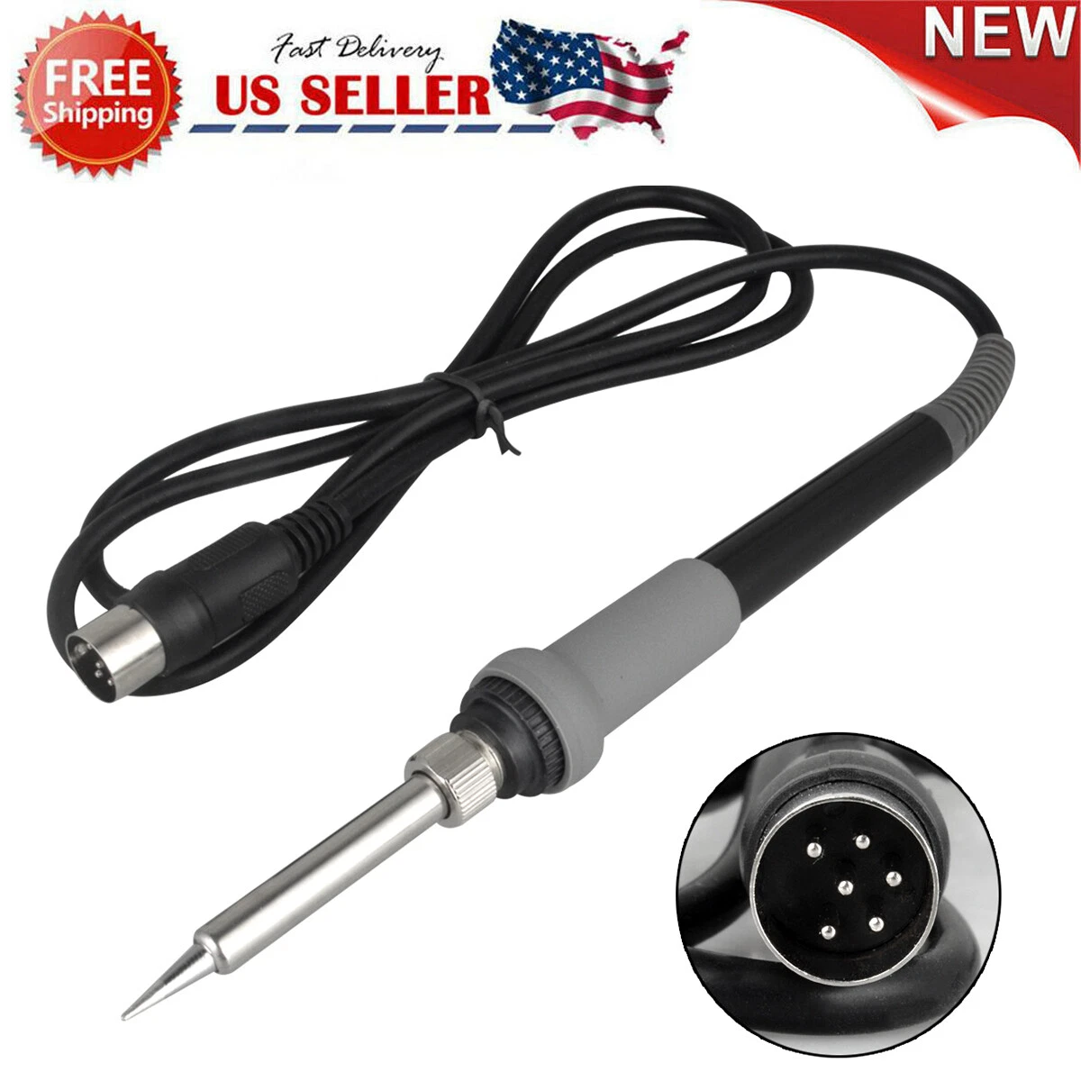 Soldering Iron Handle Station 6Pin For HAKKO FX 888 FX 888D FX 8801 Soldering US