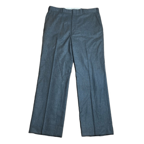 Halston, 70s Vintage Halston for Men Grey Wool Trousers 34” waist 30” inseam