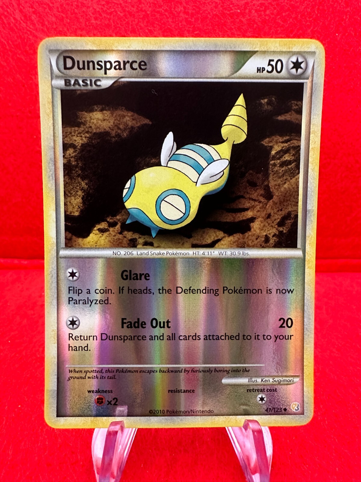 Dunsparce 41/123, Heartgold Soulsilver, Reverse Holo, Pokemon, LP/NM