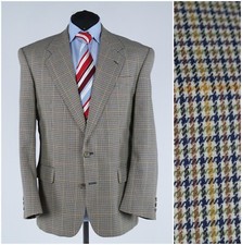 Men Check Blazer 42S UK Size EMILIO SANDRINI Multi Colour Wool Sport Coat Jacket