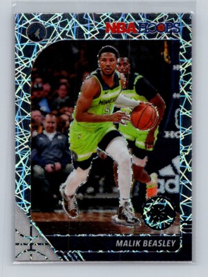 2019-20 Hoops Premium Stock #49 Prizms Silver Laser Malik Beasley Timberwolves