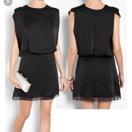 ACNE Studios Marlow Blouson 100% Silk Black Dress size 38