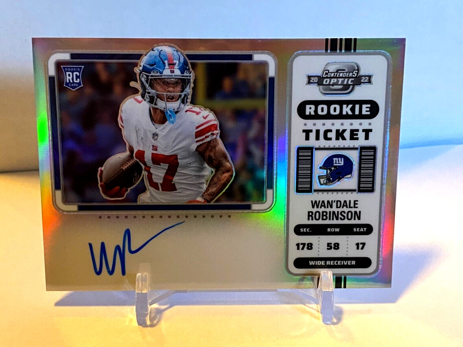 2022 Contenders Optic WAN'DALE ROBINSON Rookie Ticket AUTO No. 141 NY Giants