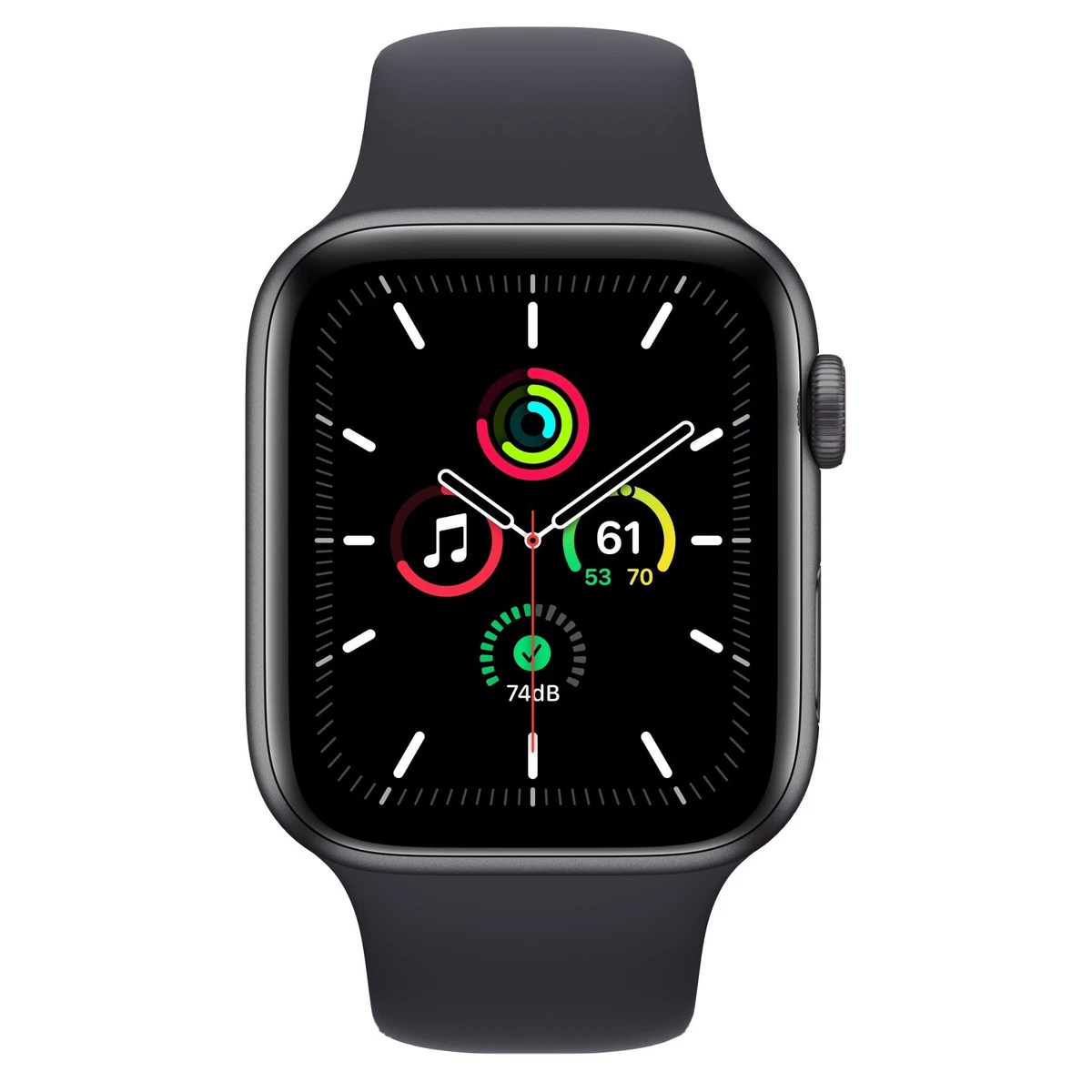 Apple Watch SE 40mm Space Gray Aluminum Case with Black Sport Band