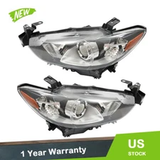 Set For Mazda 6 2014-2017 Left+Right Side Halogen Chrome Headlights Replacement