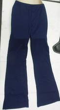 NAVY STRECH PIQUE BOOT CUT PANTS LARGE Child SEQUIN TRIM 18 retail