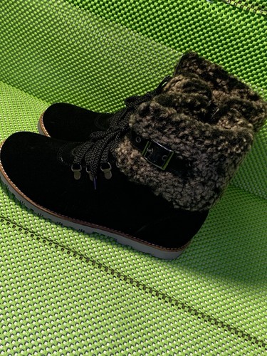 DIJE CALIFORNIA schwarze Winterstiefeletten Größe 7 mit grauem Wildleder echtes Lammfell - Bild 4 von 21