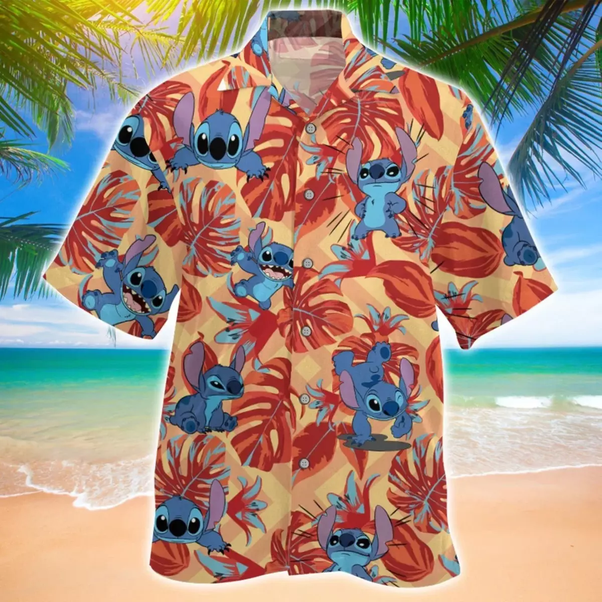 Lilo and stitch hot sale button up shirt