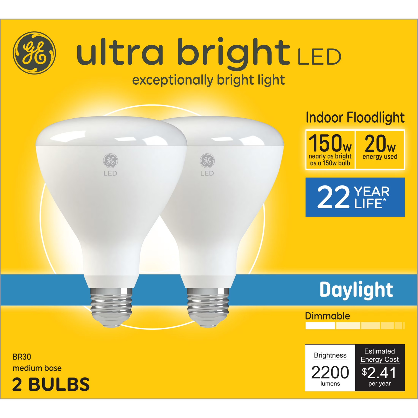 150 Watt Daylight Br30 Floodlights Medium Base