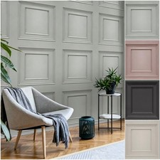 Wood Panel Wallpaper 3D Effect Panelling Feature Wall Art Wallpaper 9.5M/Roll UK