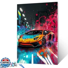Aihonmin Colorful Car Paint by Numbers Kits for Adult,Noble Sports Car Paint 