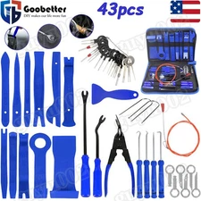 43Pcs Car Trim Removal Tool Set Hand Tools Pry Bar Panel Door Interior Clip Kit