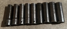 Snap On 1/2” Drive Deep Impact Socket Set, 11-19mm, 6pt…surface Rust….