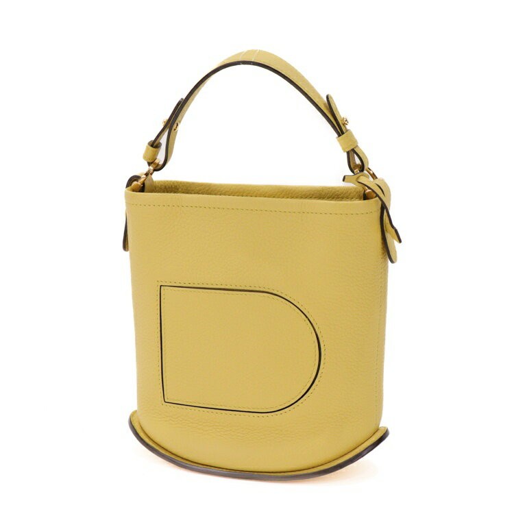 DELVAUX Handbag Pin Mini Bucket Taurillon Soft Grained Leather Mustard Women 99