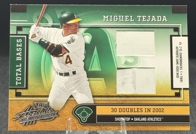 2003 Playoff Absolute Memorabilia Total Bases Dual #TB-4 Miguel Tejada Relic /30