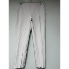 Chicos Pull On Ankle Pants Beige Tan Stretch Trousers Size 1 US 8 8297