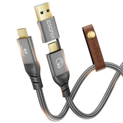 for Thunderbolt 4 Cable [USB-IF Certification] 2 in 1 USB 4.0 Cable [5Ft] wit...