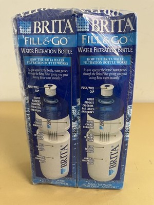 2 Pack Brita Fill & Go Water Filtration Bottle, Brand New with Sealed Filter