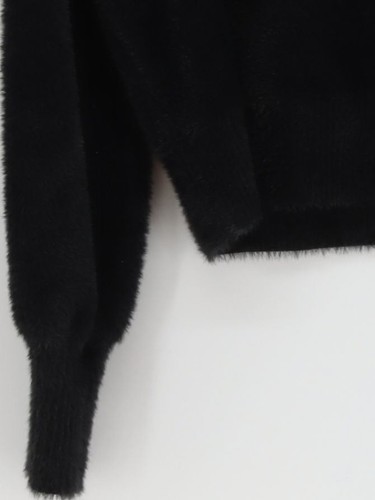 & Other Stories Women's Jumper M Black Polyamide with Elastane V-Neck Pullover - Picture 4 of 5