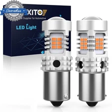 LED Front Rear Turn Signal Light Bulbs BA15S P21W 1156 7506 2200K Amber Yellow