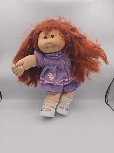 Vintage Cabbage Patch Doll Red Cornsilk Hair Green Eyes 1978-82