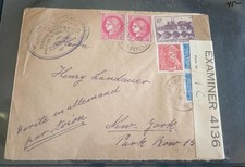 1941 POSTAL COVER WWII JEWISH CAMP IN FRANCE TO HENRY LANDAUER NYC CENSORED