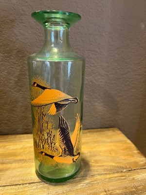 VTG Old Fitzgerald Prime Whiskey Decanter Flying Geese Wildlife Decanter
