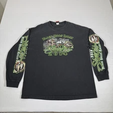 Sturgis Shirt Mens XL Black Flames Lightning Long Sleeve Biker 2014 Vintage