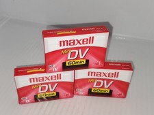 3 MAXELL Mini DV Cassette Tapes 60 Minute, Digital Video Camcorder.NEW SEALED