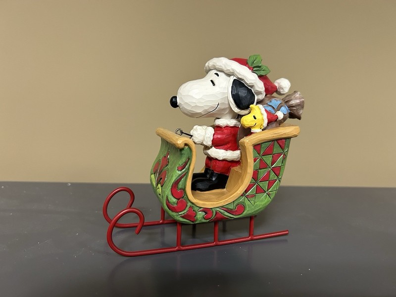2024 Jim Shore PEANUTS Snoopy & Woodstock ONE DOG OPEN SLEIGH