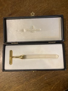 Bernard-Richards Shaving Razor Brass & Frosted Glass