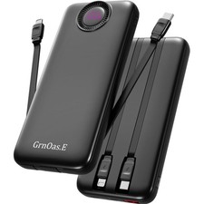 Portable Charger 10000mAh 22.5W Fast Power Bank with Built-in 2 Cables