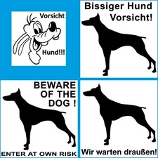 10cm Aufkleber Sticker Vorsicht bissiger Hund beware of the dog draußen warten