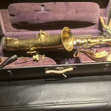 Antique Buescher Saxophone Serial No 141387 Low Pitch W/ Case And Accessories