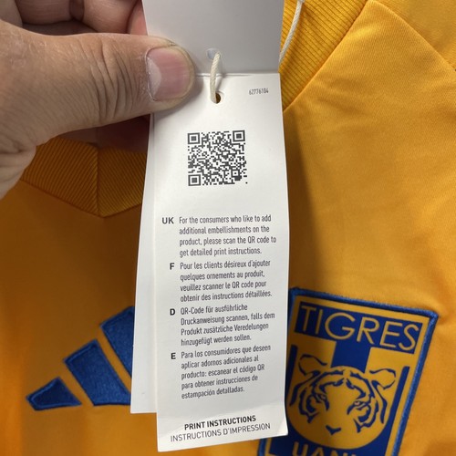 Adidas Mexico Tigres Uanl Home Jersey Men’s L Yellow 2024 Player Version - 第 11/23 張圖片