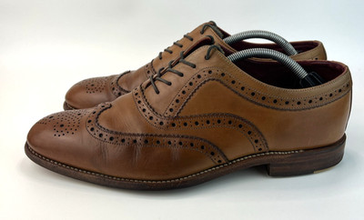 Loake Design Kerridge Herren Hellbraun Leder Oxford Brogue Schnürschuhe UK 9 F