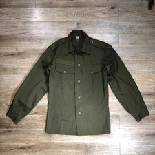 Litto Vienna Austrian Army Shirt Jacket Small/Medium Tall Green 1986 Vintage