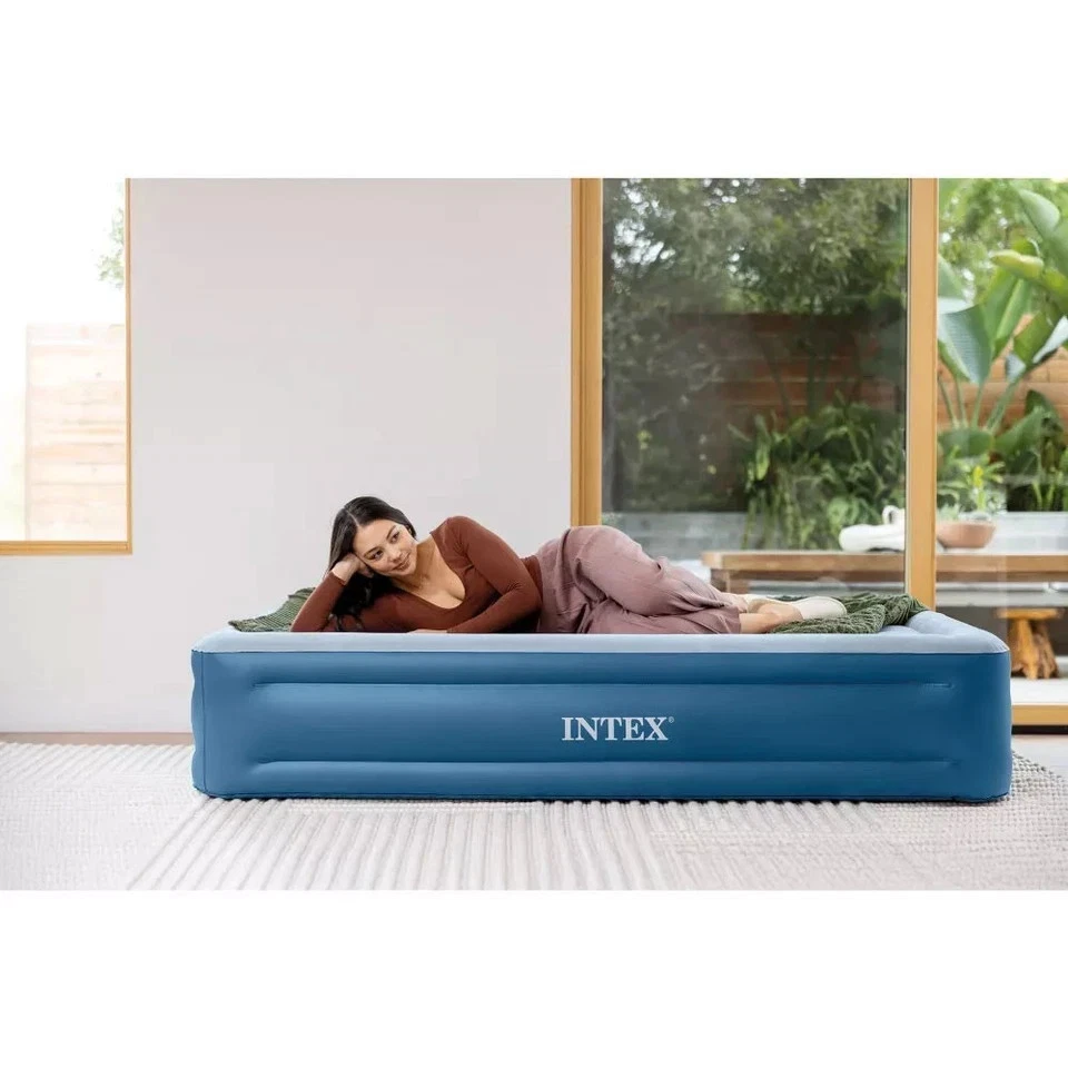 Intex Materasso Gonfiabile Singolo Twin Classic, Blu, 1 Persona, Modello 64757, Per Campeggio O Ospiti - 3