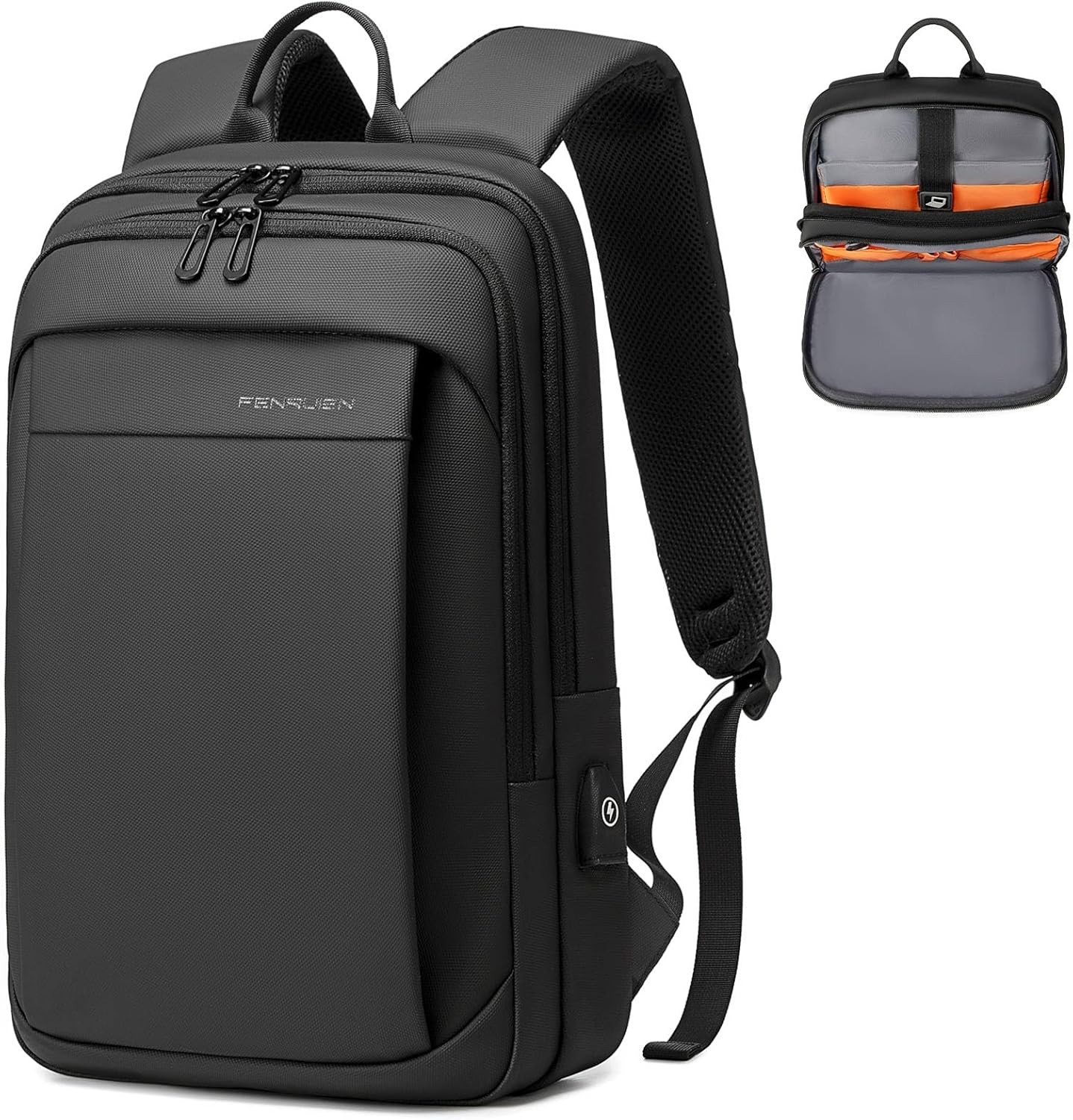 For Men Water Resistant Light Weight Backpack With Usb