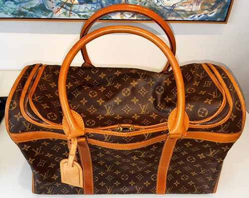 Louis Vuitton Pet Carrier Vintage Monogram Leather Trim 19 1/2x 9x 13 Excellent!