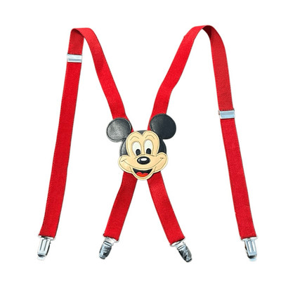 Disney Vintage Mickey Mouse Leather Red Children s Suspenders Memorabilia Unisex